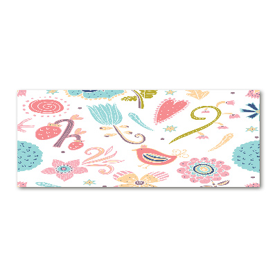 Bild auf Acrylglas Blumen und Vögel