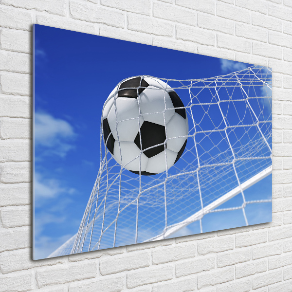 Acrylbild Fotodruck Der Ball ist im Tor