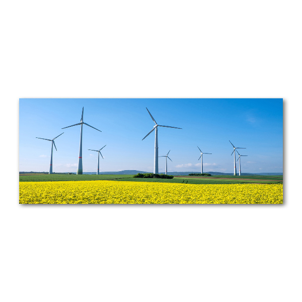 Foto auf Acryl Windmühlen auf dem Feld