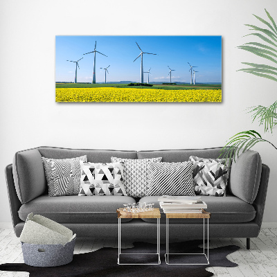 Foto auf Acryl Windmühlen auf dem Feld