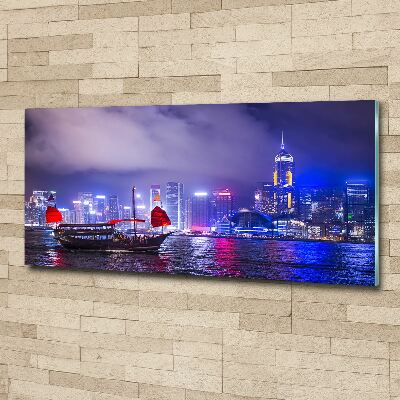 Bild auf Acrylglas Hongkong bei Nacht