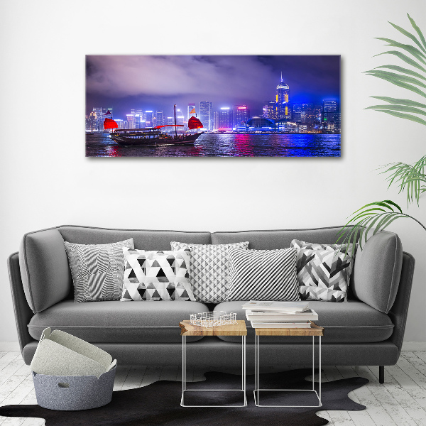 Bild auf Acrylglas Hongkong bei Nacht