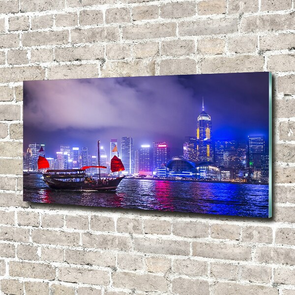 Bild auf Acrylglas Hongkong bei Nacht