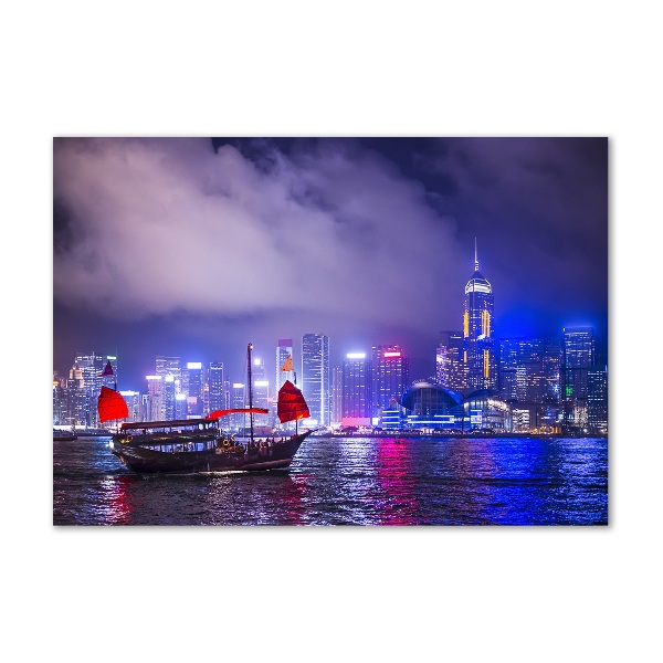 Bild auf Acrylglas Hongkong bei Nacht