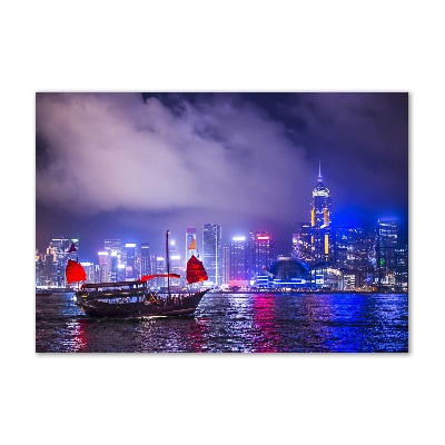 Bild auf Acrylglas Hongkong bei Nacht