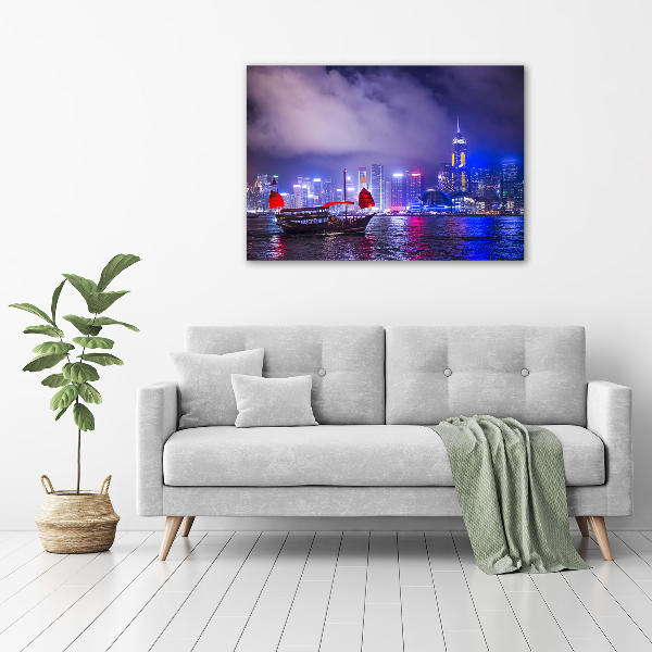 Bild auf Acrylglas Hongkong bei Nacht