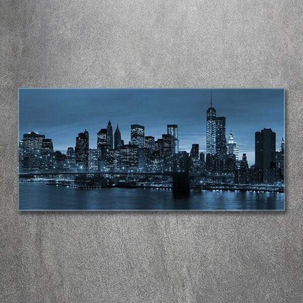 Acrylbild Fotodruck New York bei Nacht