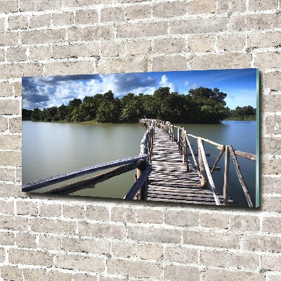 Foto auf Acryl Holzbrücke