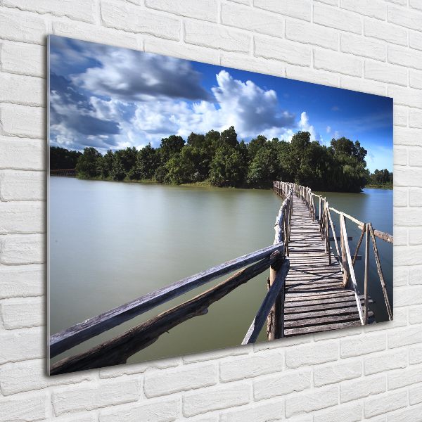 Foto auf Acryl Holzbrücke