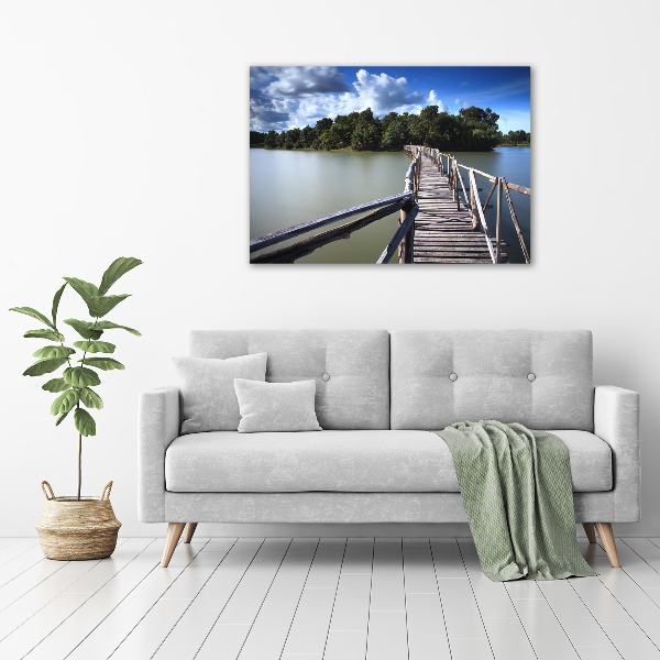 Foto auf Acryl Holzbrücke