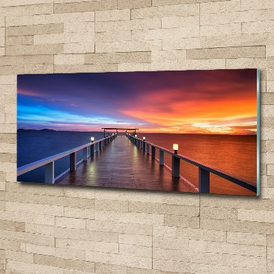 Foto auf Acryl Holzbrücke