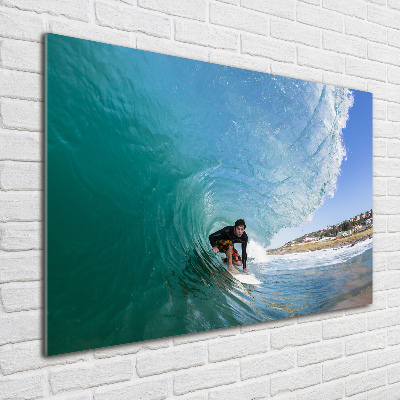 Acrylbild Fotodruck Surfer auf einer Welle
