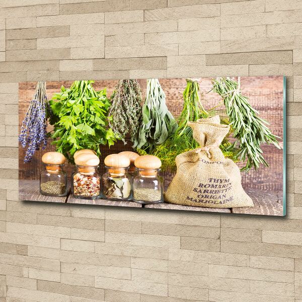 Acrylglas-Druck Kräuter an einer Schnur