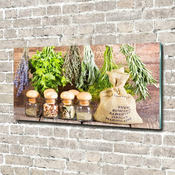 Acrylglas-Druck Kräuter an einer Schnur