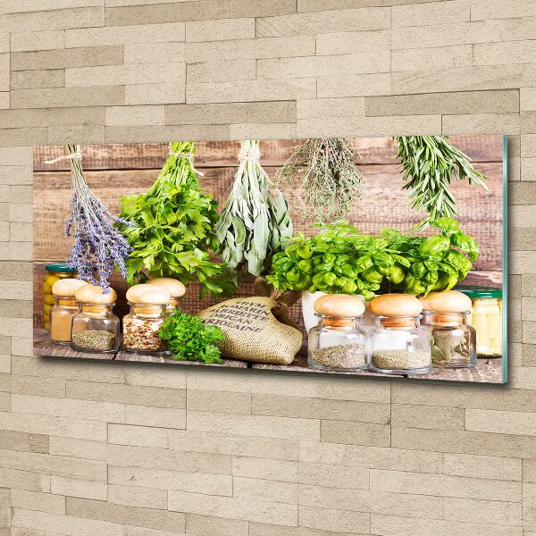 Foto auf Acryl Kräuter an einer Schnur