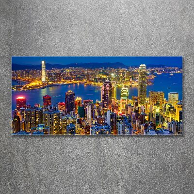 Acrylbild Fotodruck Hongkong bei Nacht