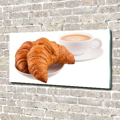 Acrylglas-Druck Croissants und Kaffee