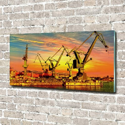 Acrylbild Fotodruck Werft in Danzig