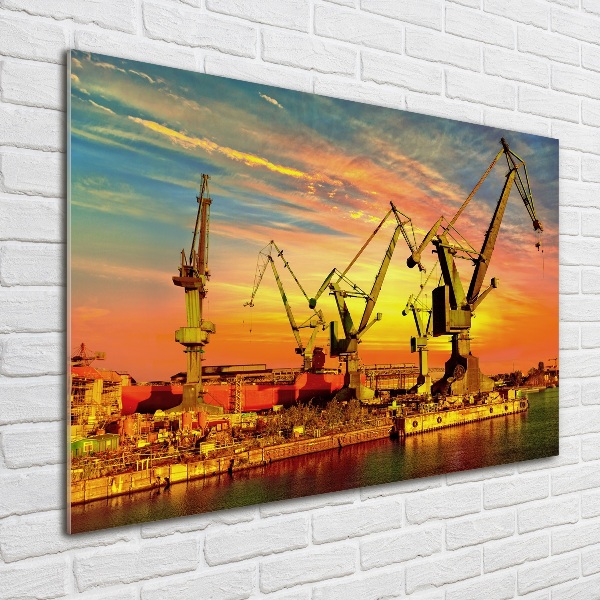 Acrylbild Fotodruck Werft in Danzig