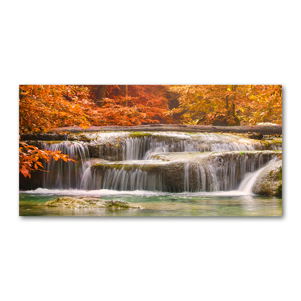 Acrylglas-Druck Wasserfall im Herbst