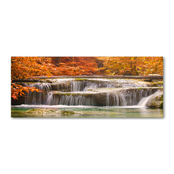 Acrylglas-Druck Wasserfall im Herbst