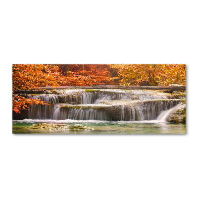 Acrylglas-Druck Wasserfall im Herbst