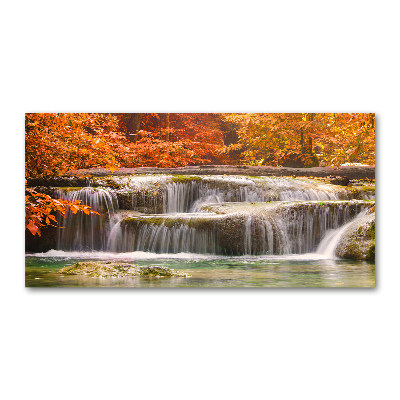 Acrylglas-Druck Wasserfall im Herbst