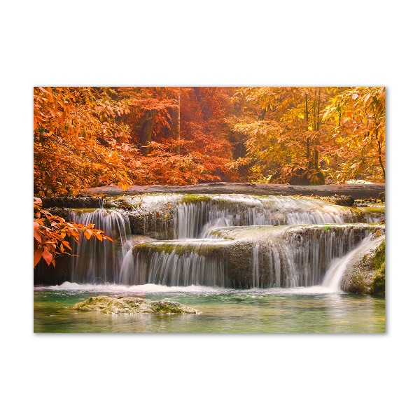 Acrylglas-Druck Wasserfall im Herbst