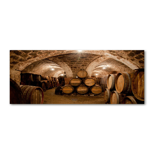 Acrylbild Fotodruck Fässer im Weinberg