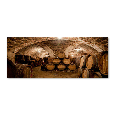 Acrylbild Fotodruck Fässer im Weinberg