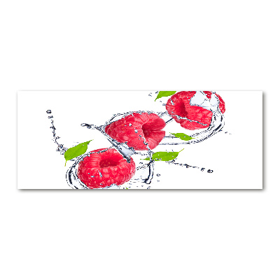 Acrylbild Fotodruck Himbeere und Wasser