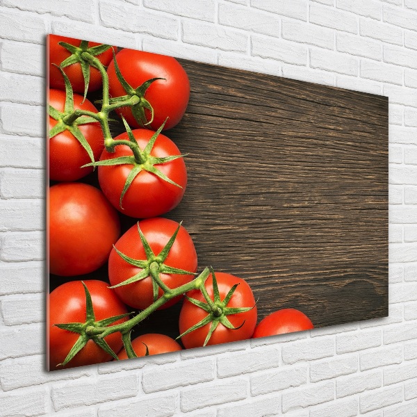 Foto auf Acryl Tomaten auf Holz