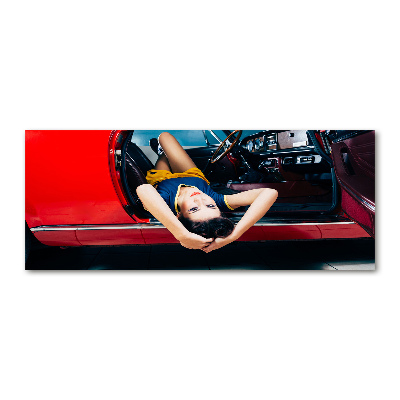 Bild auf Acrylglas Frau im Auto