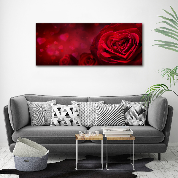 Bild auf Acrylglas Herz aus roter Rose