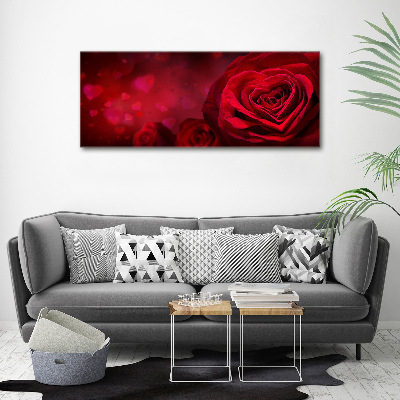 Bild auf Acrylglas Herz aus roter Rose