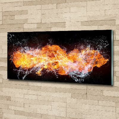 Bild auf Acrylglas Feuer gegen Wasser