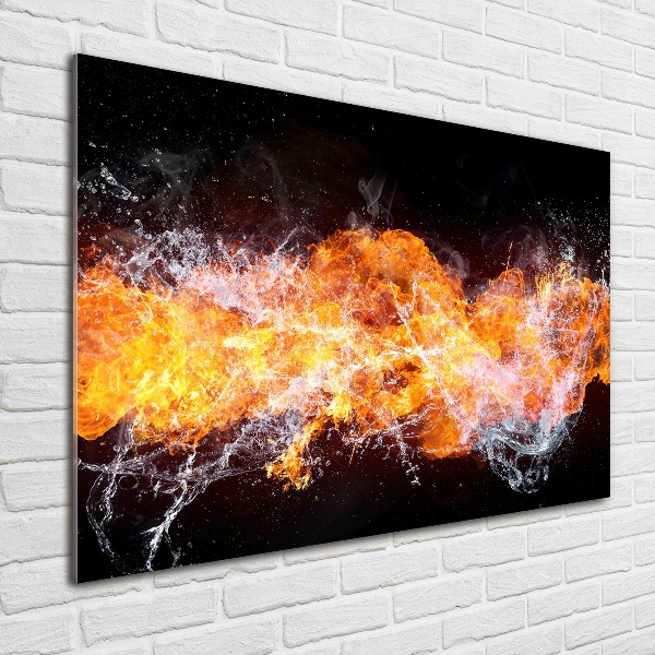 Bild auf Acrylglas Feuer gegen Wasser