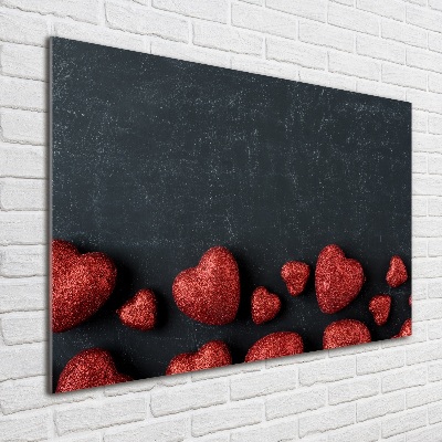 Bild auf Acrylglas Herzen auf dem Brett