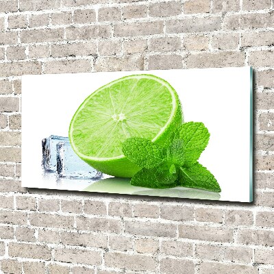Foto auf Acryl Limette mit Eis