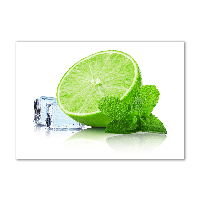 Foto auf Acryl Limette mit Eis