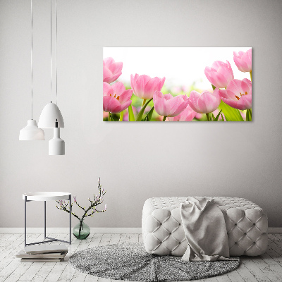 Acrylbild Fotodruck Rosa Tulpen