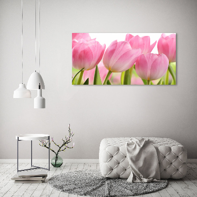 Acrylglas-Druck Rosa Tulpen