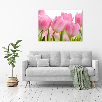Acrylglas-Druck Rosa Tulpen