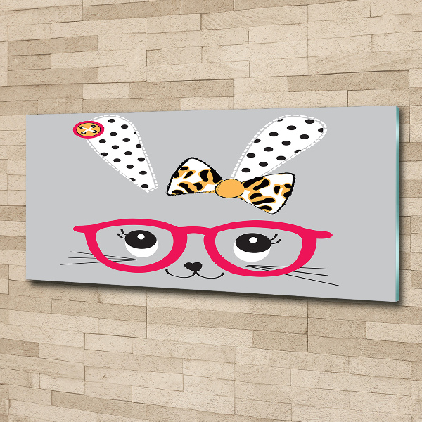 Acrylbild Fotodruck Kaninchen mit Brille