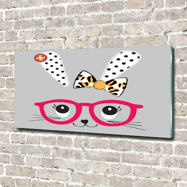 Acrylbild Fotodruck Kaninchen mit Brille