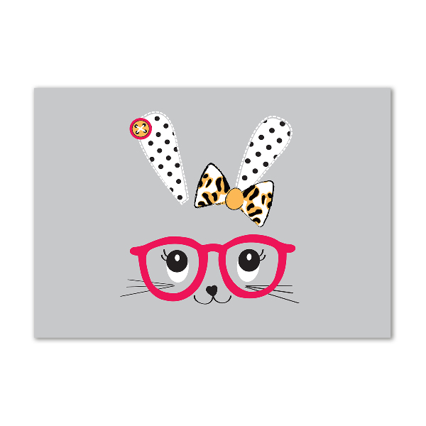 Acrylbild Fotodruck Kaninchen mit Brille