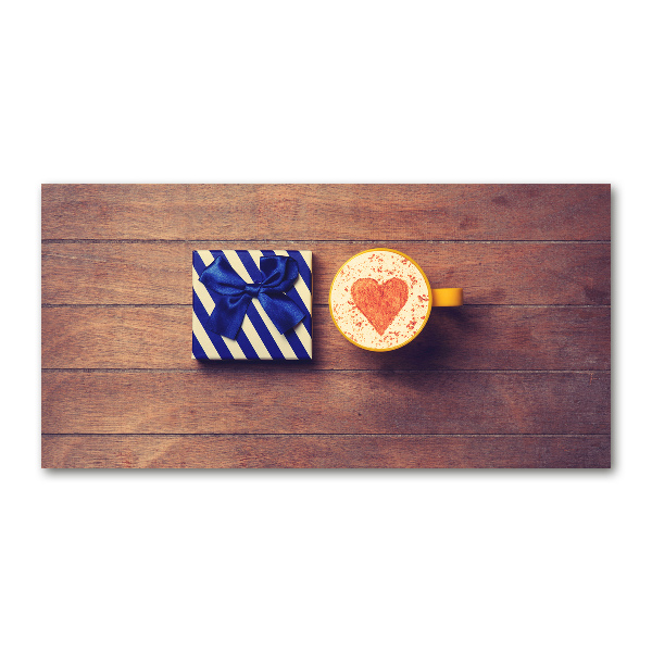 Bild auf Acrylglas Kaffee und ein Geschenk