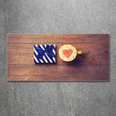 Bild auf Acrylglas Kaffee und ein Geschenk