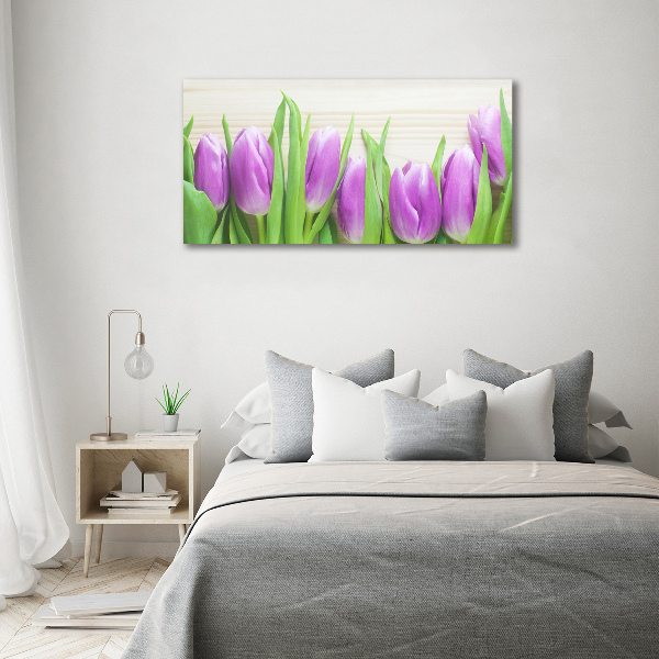 Bild auf Acrylglas Lila Tulpen