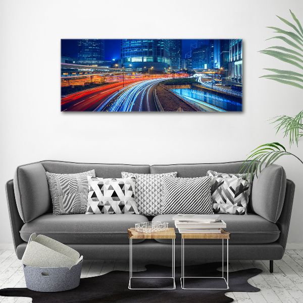 Acrylbild Fotodruck Hongkong bei Nacht